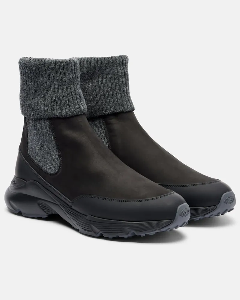 TOD'S Chelsea Boots aus Leder Schwarz