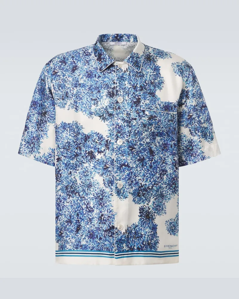Givenchy Hemd Couture Seam aus Seiden-Twill Blau