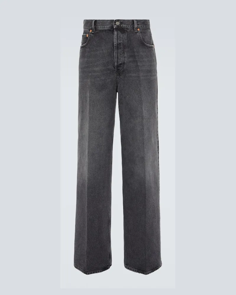 Valentino Garavani High-Rise Wide-Leg Jeans Grau