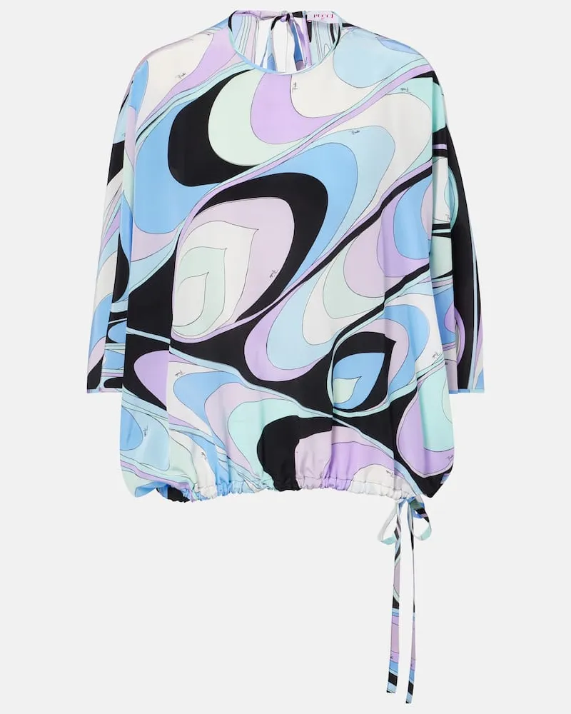 Emilio Pucci Top Iride aus Seide Blau