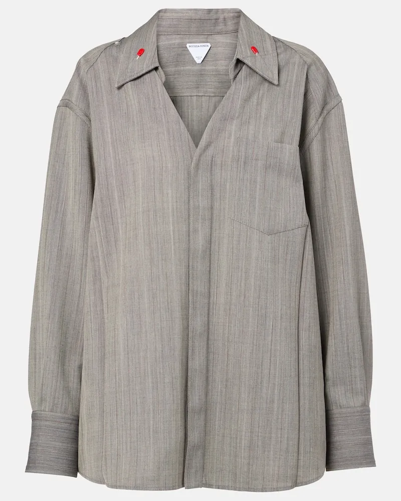 Bottega Veneta Hemd aus Wolle Grau