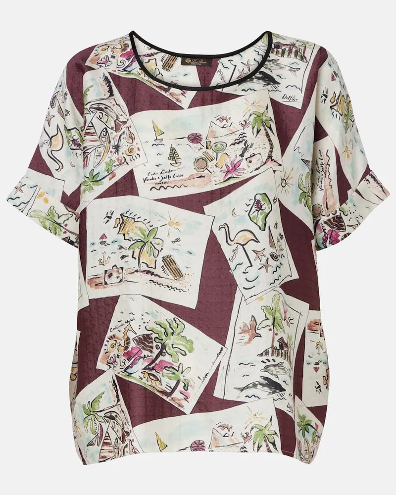 Loro Piana Top Rosemary aus Seide Multicolor