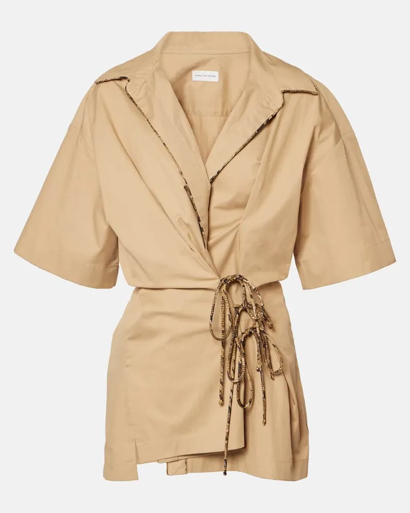 Dries van Noten Hemd aus Baumwoll-Twill Beige