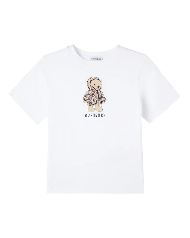 Burberry T-Shirt Thomas Bear aus Baumwoll-Jersey Weiß