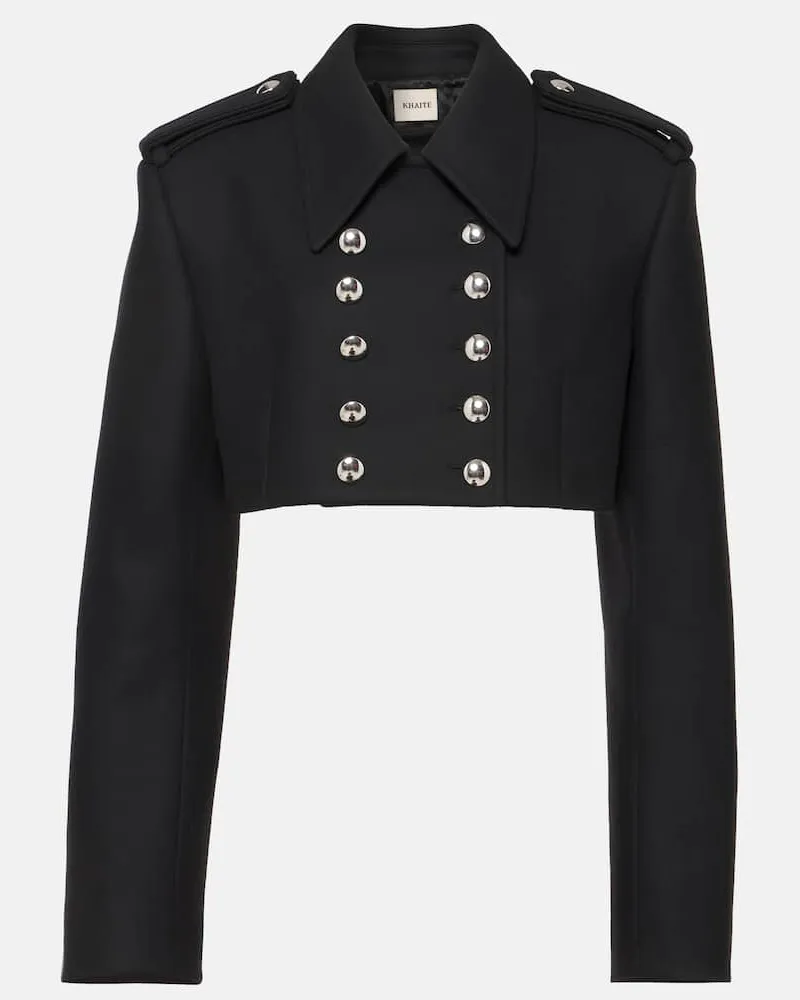 KHAITE Cropped-Jacke Leara aus einem Wollgemisch Schwarz