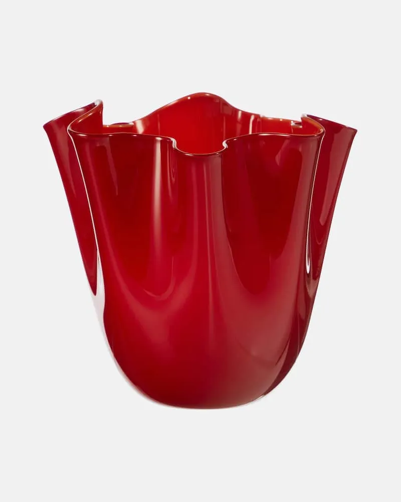 Venini Vase Fazzoletto by Fulvio Bianconi und Paolo Venini Rot