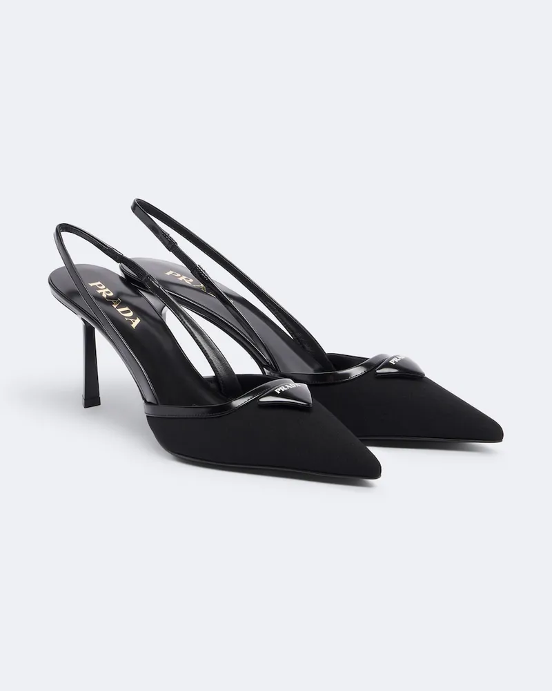 Prada Slingback-Pumps mit Leder Schwarz