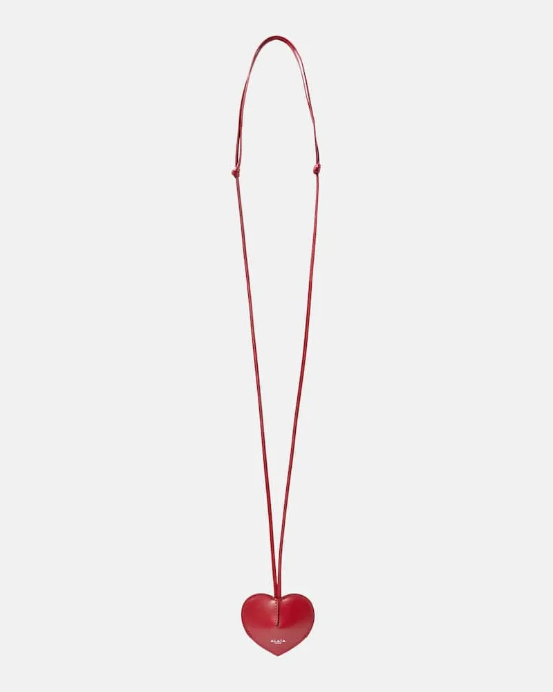 Alaïa Alaïa Schlüsselanhänger mit Riemen Le Cœur aus Leder Rot