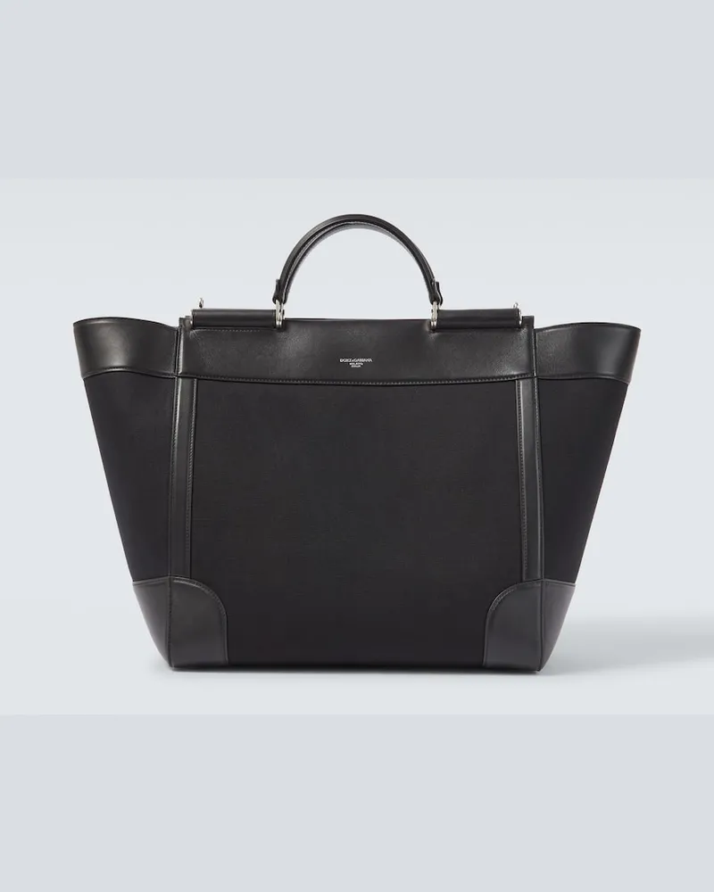 Dolce & Gabbana Tote Bag mit Leder Schwarz