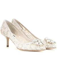 Dolce & Gabbana Verzierte Pumps Bellucci aus Spitze Weiss