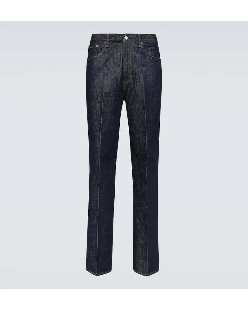 AURALEE Straight Jeans Hard Twist Blau