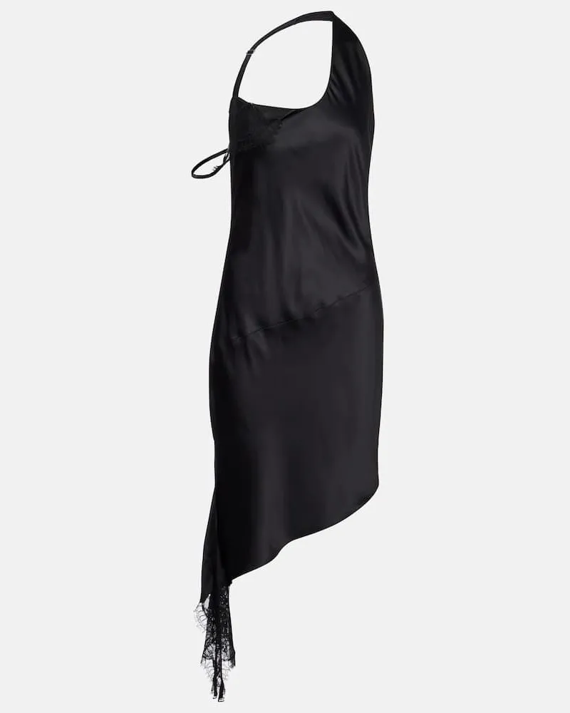Courrèges Courrèges Minikleid Undressed aus Satin mit Spitze Schwarz