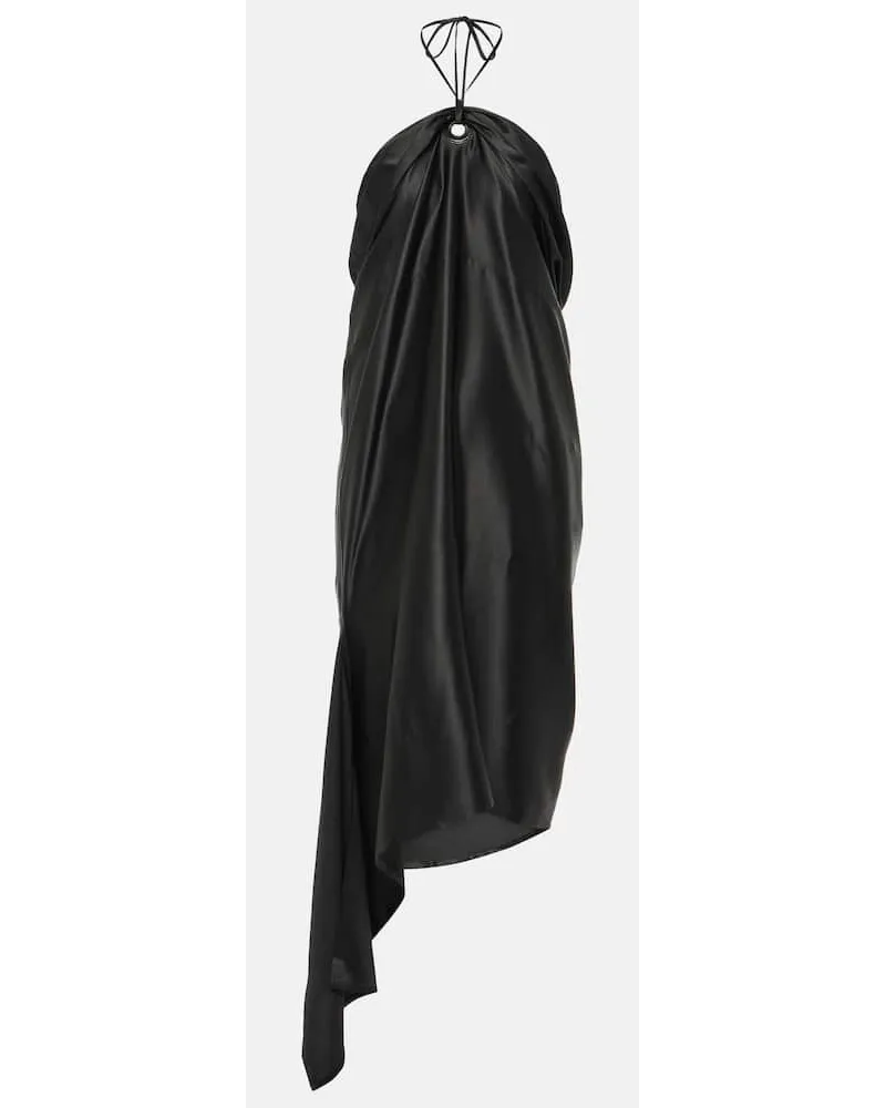 Ferragamo Midikleid aus einem Seidengemisch Schwarz