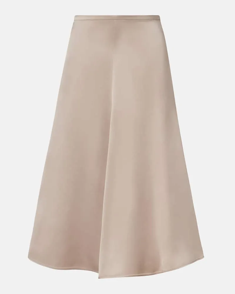 Brunello Cucinelli Midirock aus Seide Beige