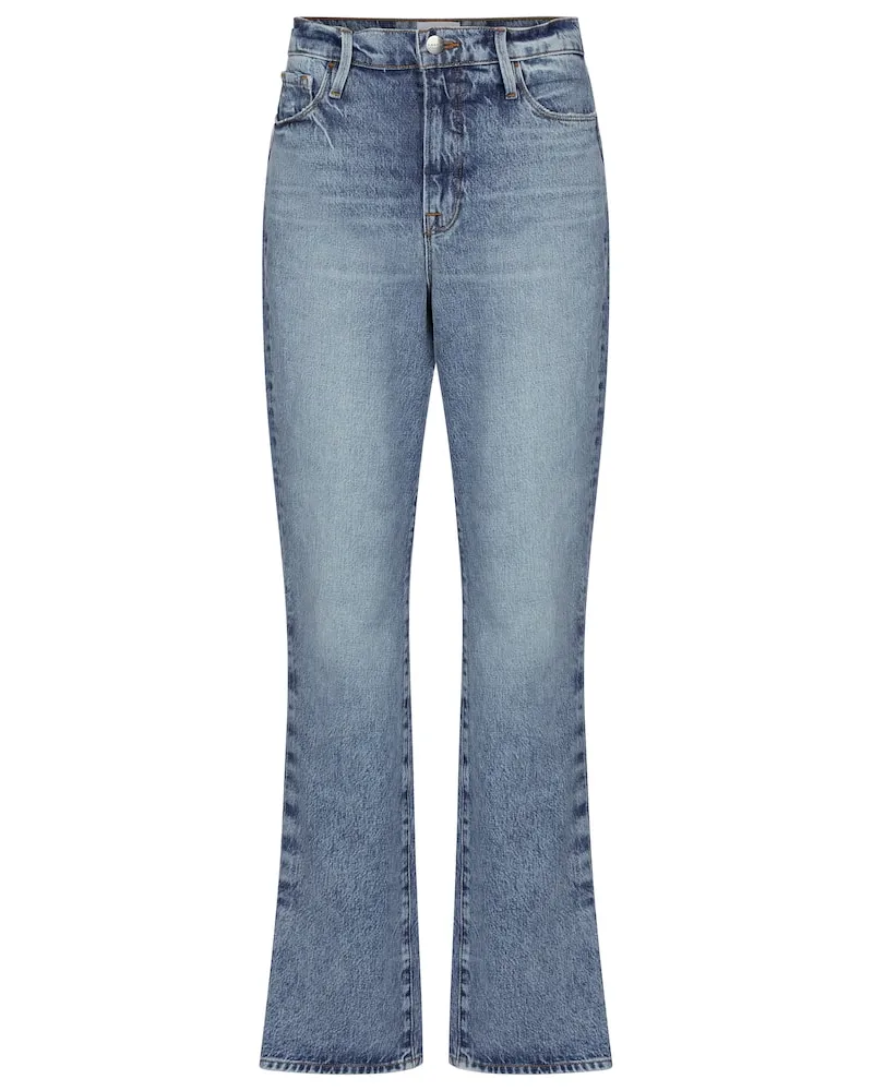 Frame Denim High-Rise Straight Jeans Le Drew Blau