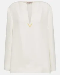 Valentino Garavani Top VGold aus Cady Couture Weiss