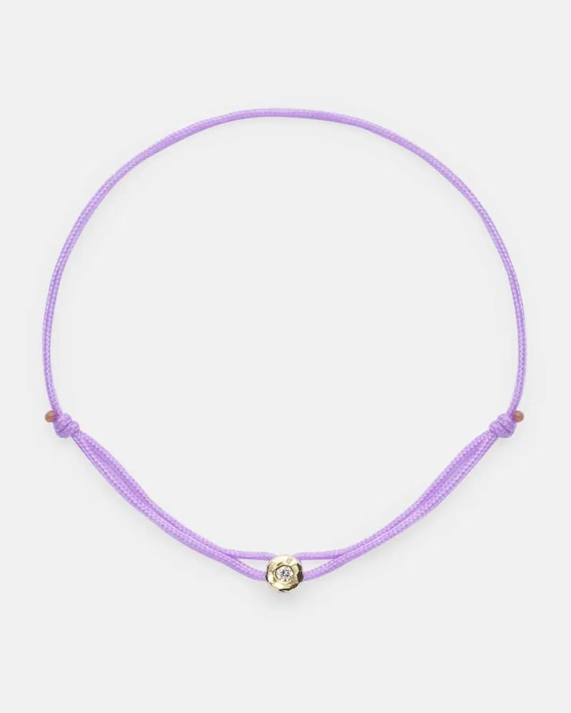 Octavia Elizabeth Armband Parachute mit 18kt Gelbgold und Diamant Lila