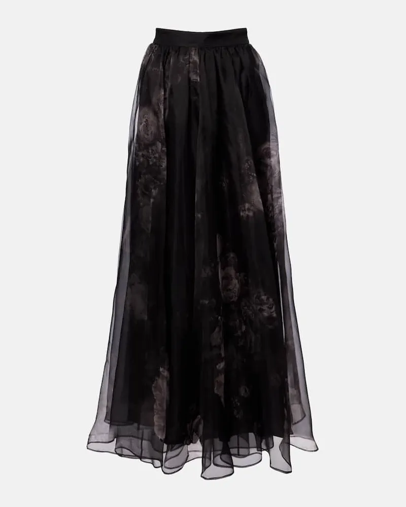 Zimmermann Maxirock Hypnotic aus Seidenorganza Schwarz