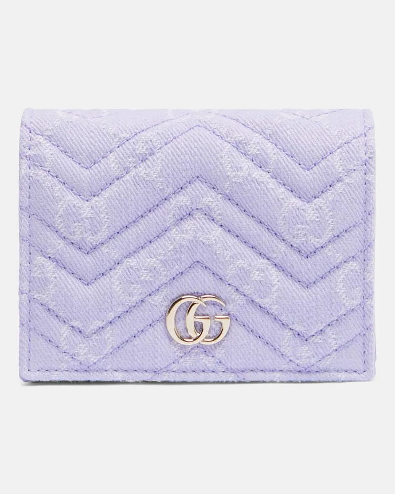 Gucci Portemonnaie GG Marmont aus Denim Lila