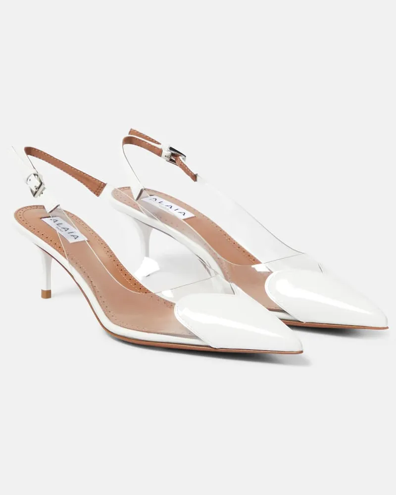 Alaïa Alaïa Slingback-Pumps Cœur mit Lackleder Weiß