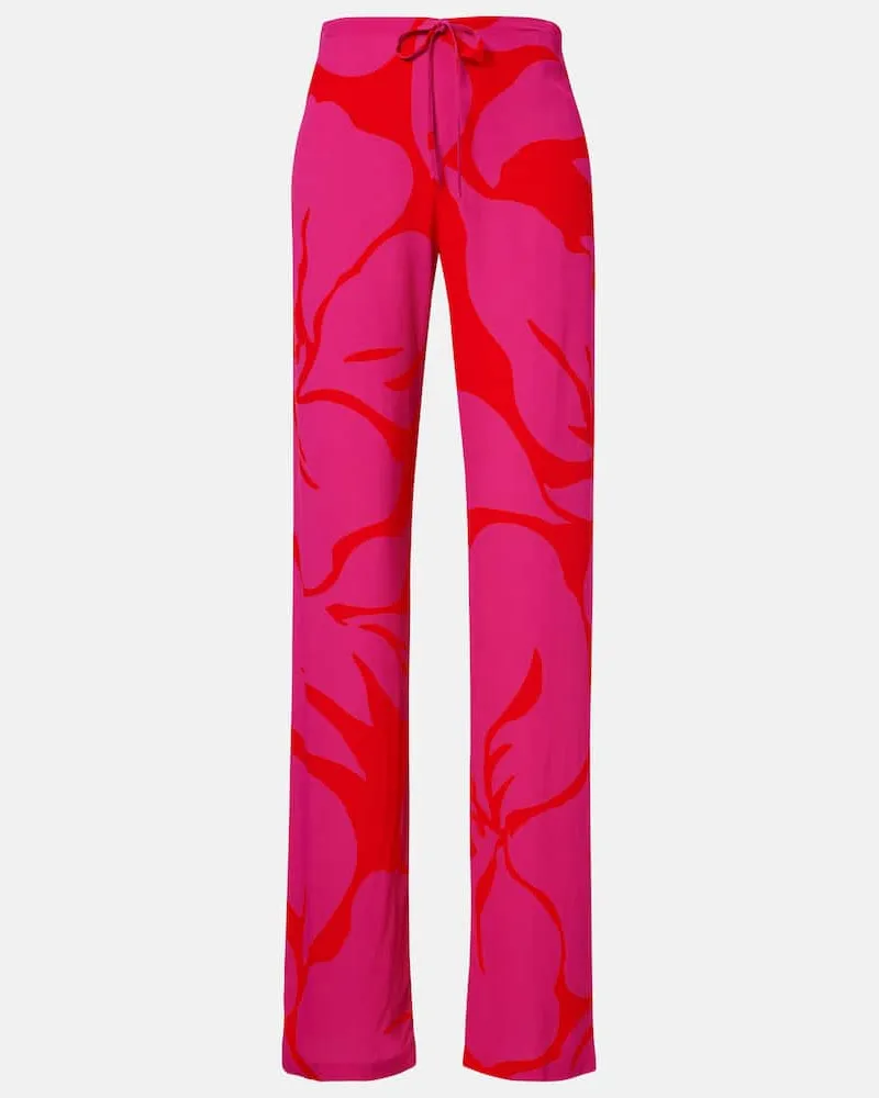 Dries van Noten Gerade Hose Rosa