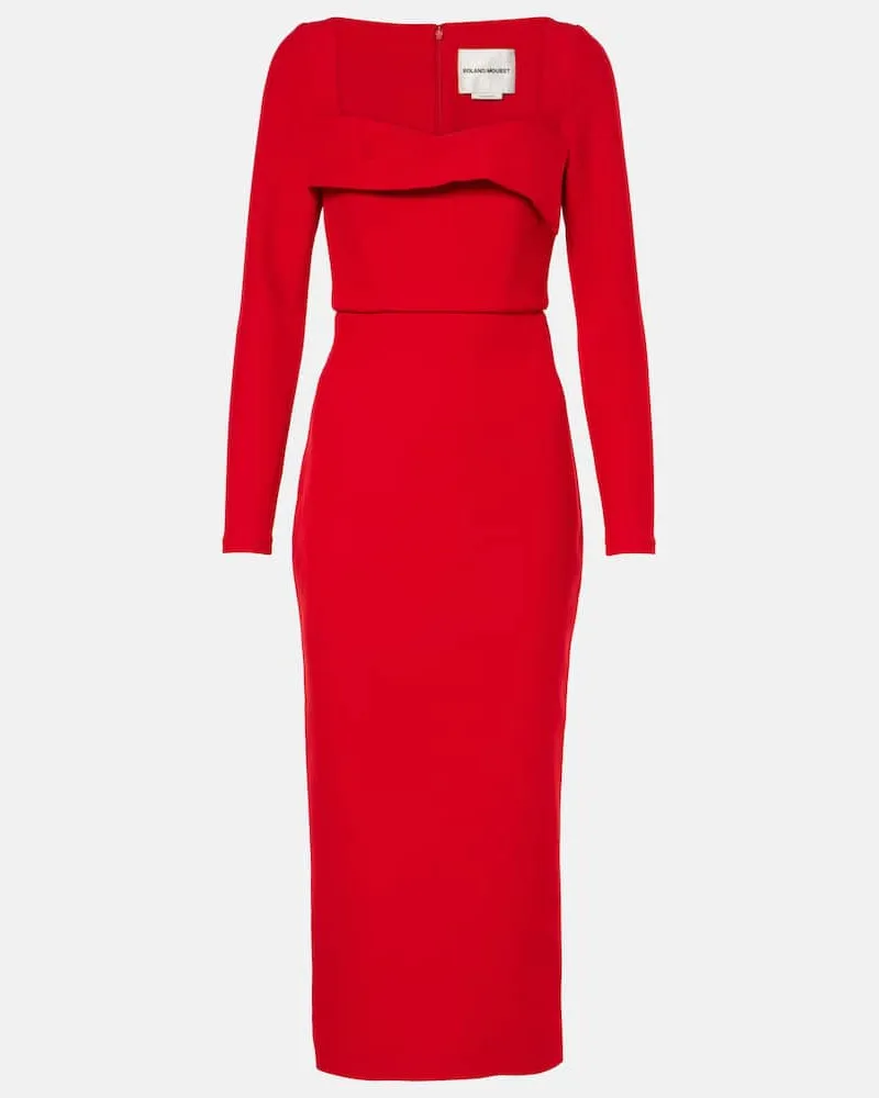 Roland Mouret Midikleid aus Crepe Rot