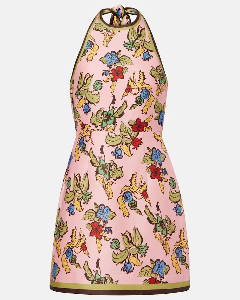 ALEMAIS Alémais Minikleid aus einem Leinengemisch Multicolor