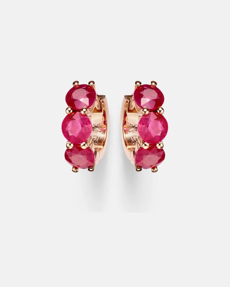 Ileana Makri Ohrringe aus 18kt Roségold mit Rubinen Pink