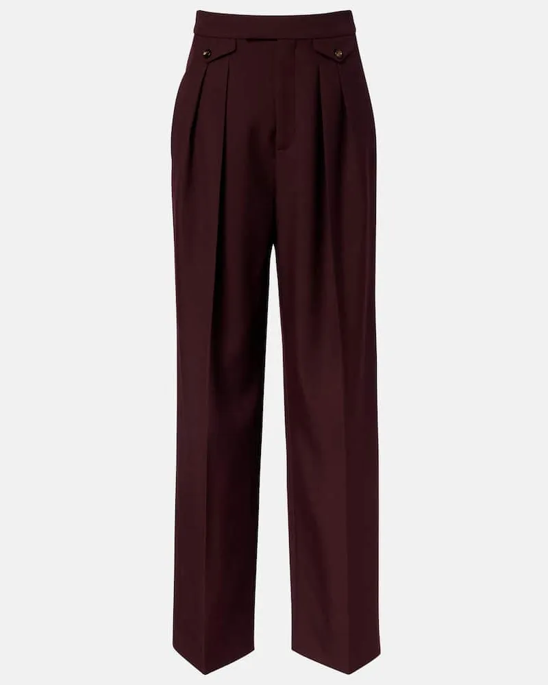 Chloé Chloé High-Rise-Hose aus Schurwolle Lila