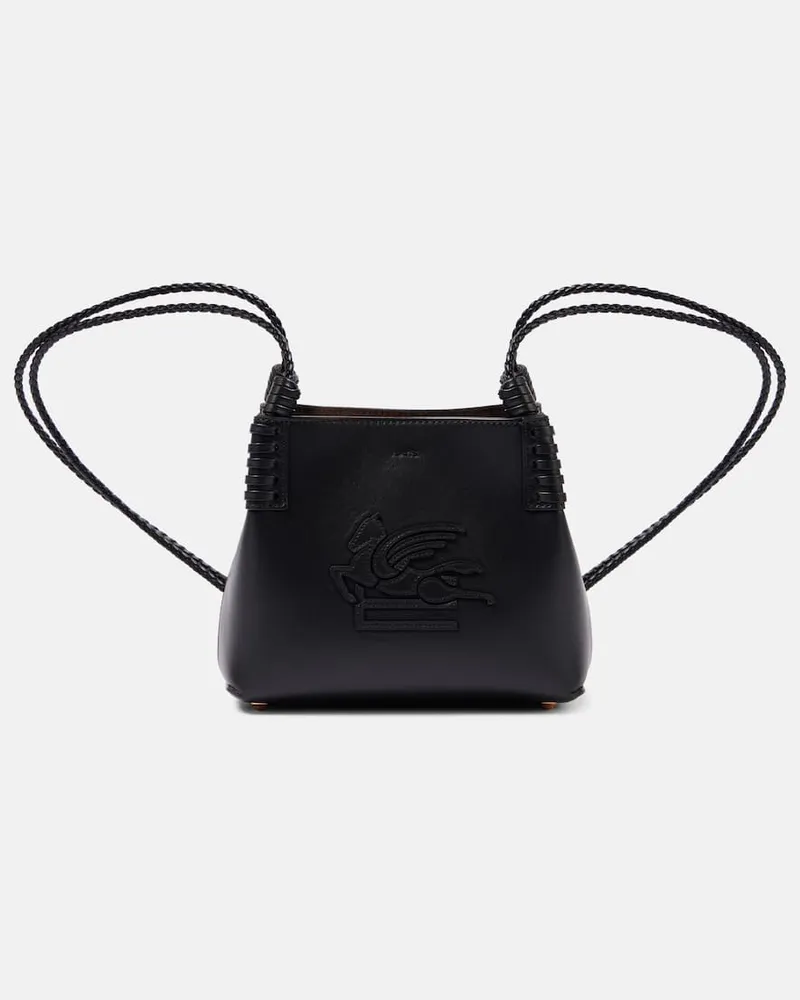 Etro Tote Bag Libra Pegaso Mini aus Leder Schwarz