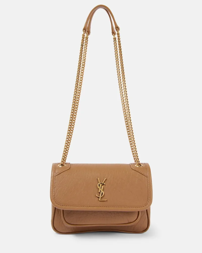 Saint Laurent Schultertasche Niki Mini aus Leder Braun
