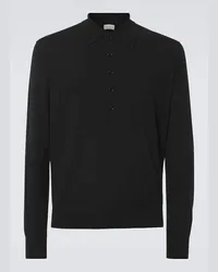 Dries van Noten Polopullover aus Wolle Schwarz