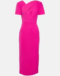 Roland Mouret Midikleid aus Wolle und Seide Pink