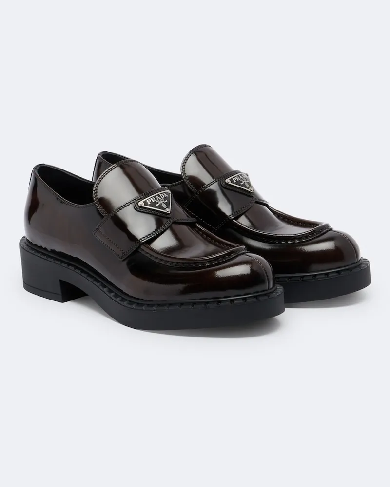 Prada Loafers Chocolate aus Leder Braun