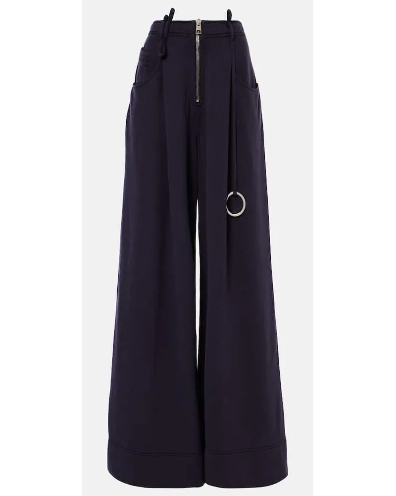 ATTICO Weite High-Rise-Hose aus Baumwolle Lila