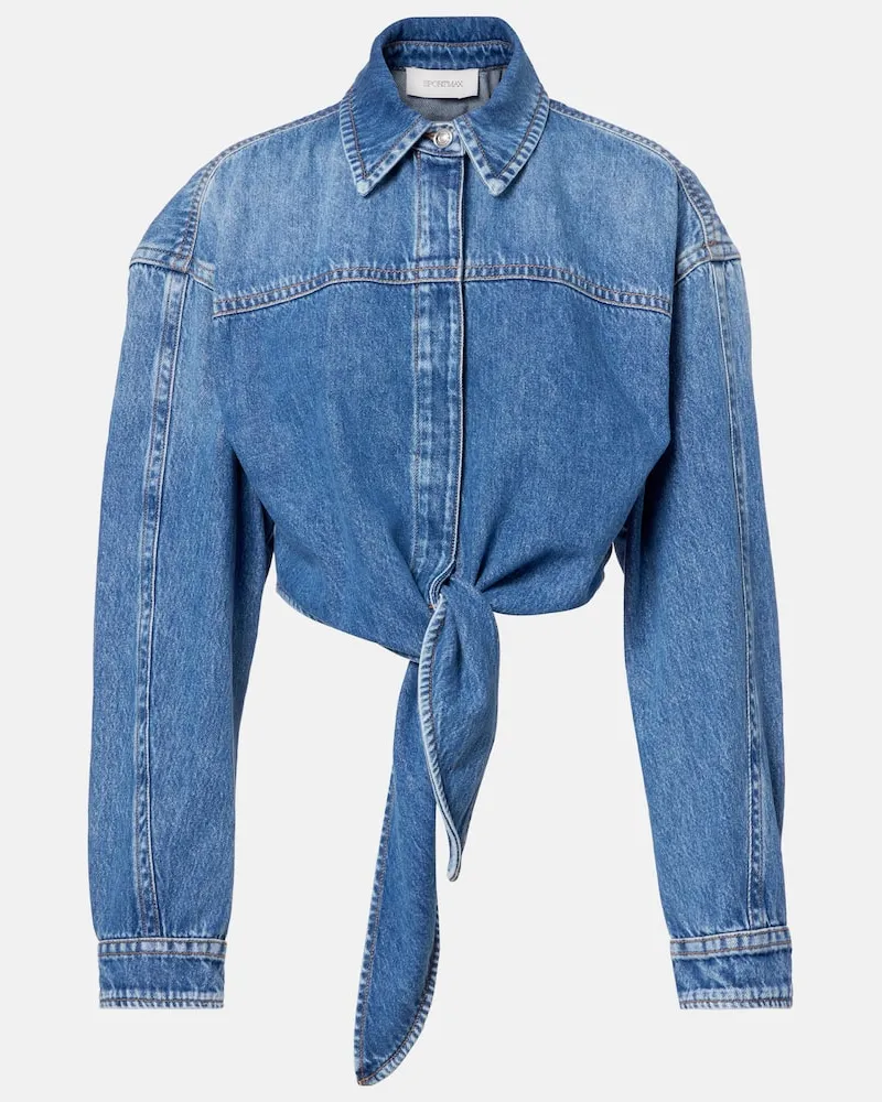 SPORTMAX Cropped-Jeanshemd Pevera Blau