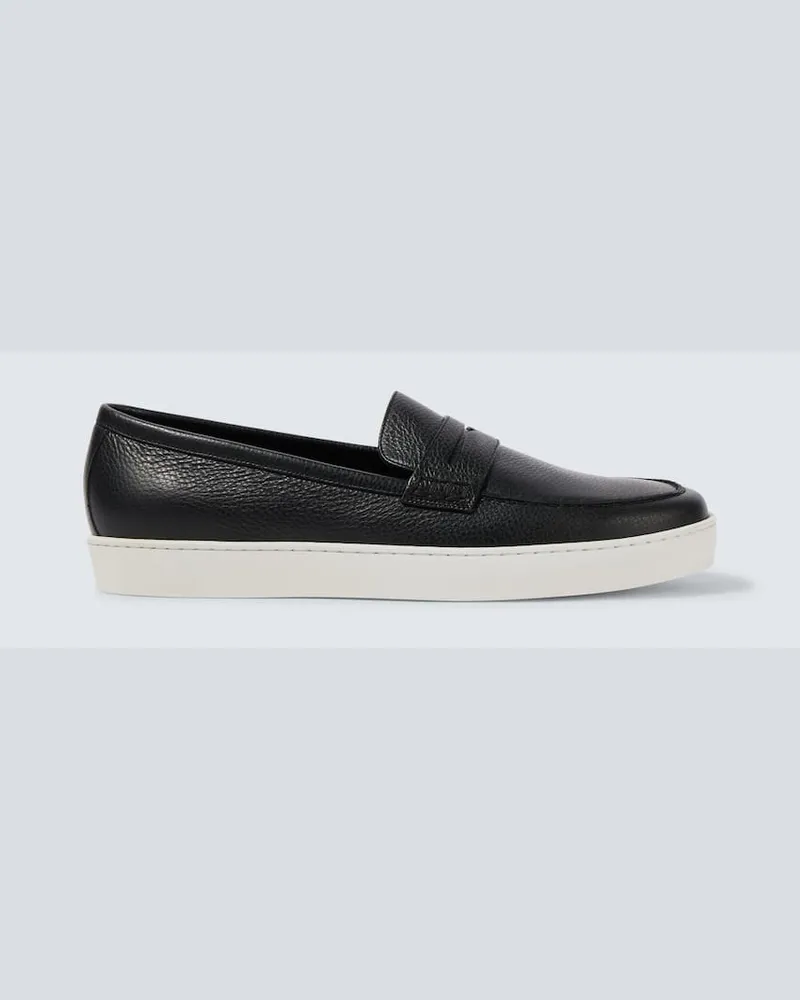 Manolo Blahnik Slip-On Sneakers Ellis aus Leder Schwarz