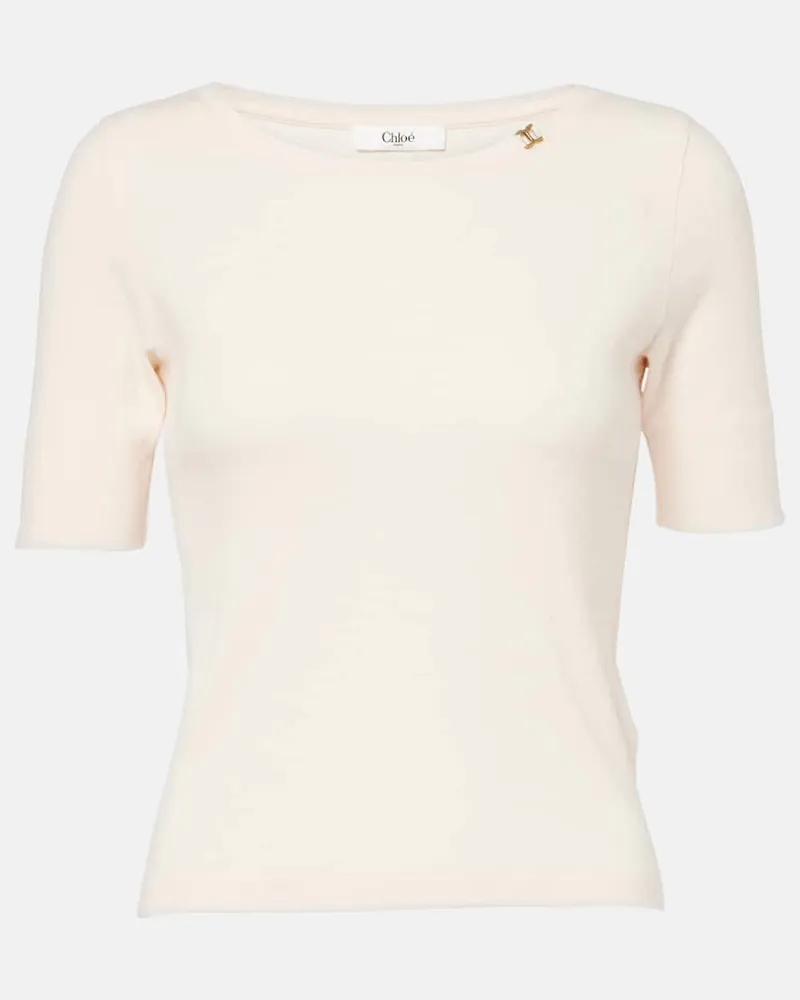 Chloé Chloé T-Shirt aus Baumwoll-Jersey Weiß