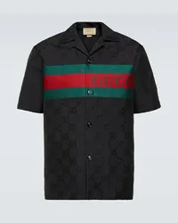 Gucci Hemd GG aus Jacquard Schwarz