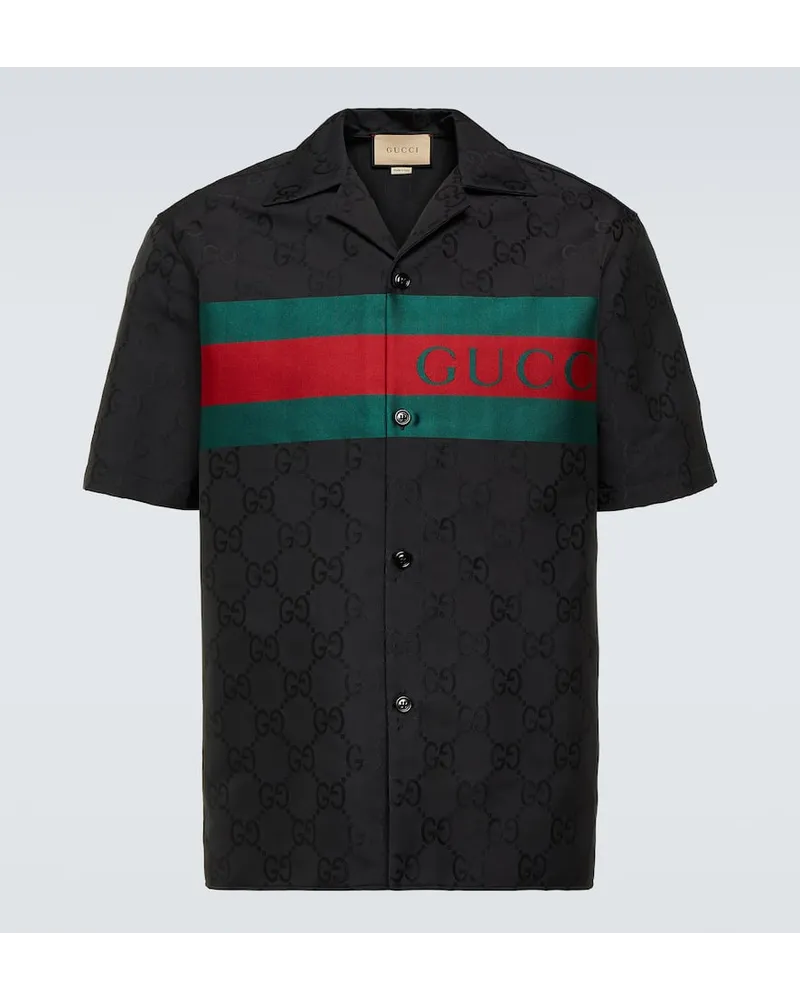 Gucci Hemd GG aus Jacquard Schwarz