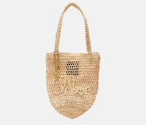 Chloé Tote Bag Summer Banana Small aus Raffiabast