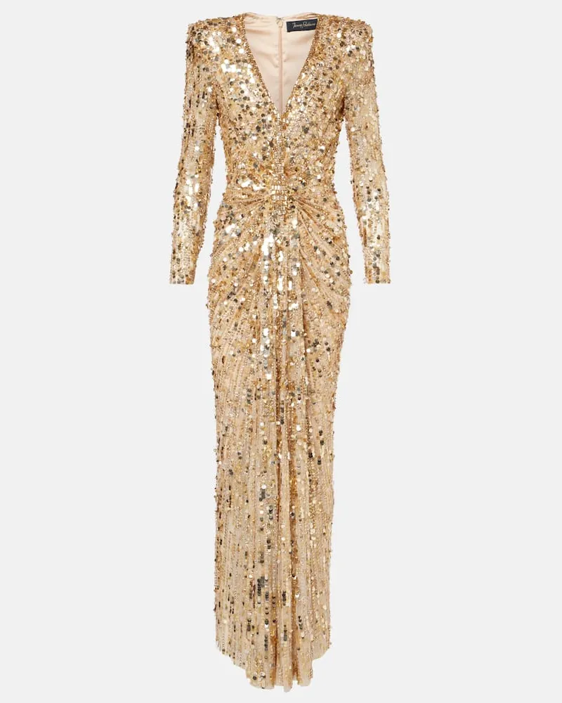 Jenny Packham Robe Gazelle mit Pailletten Gold
