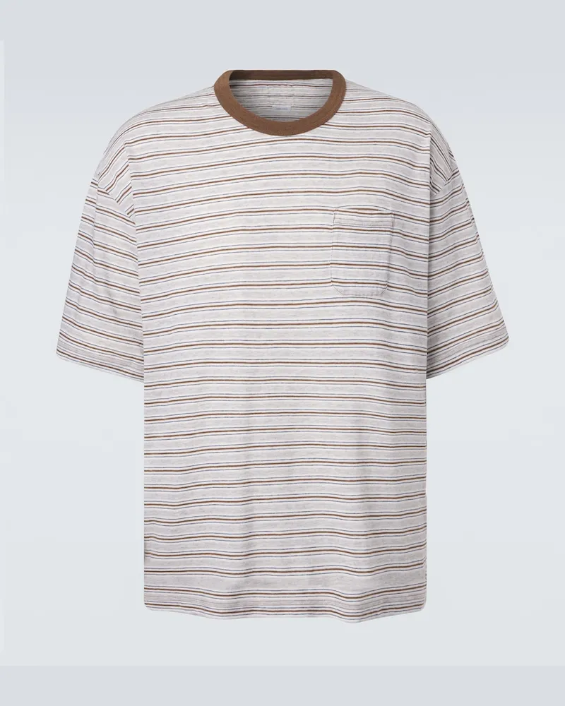 Visvim T-Shirt Mondo Border aus Wolle und Baumwolle Grau