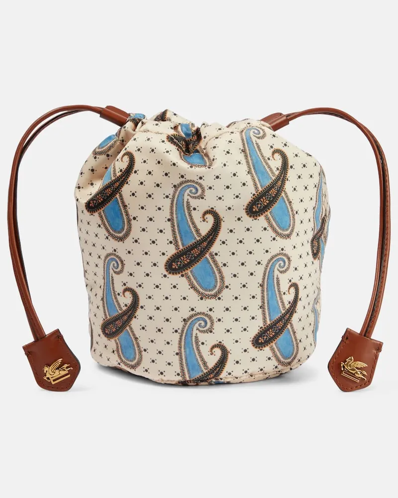 Etro Etui Nécessaire Mini mit Leder Blau