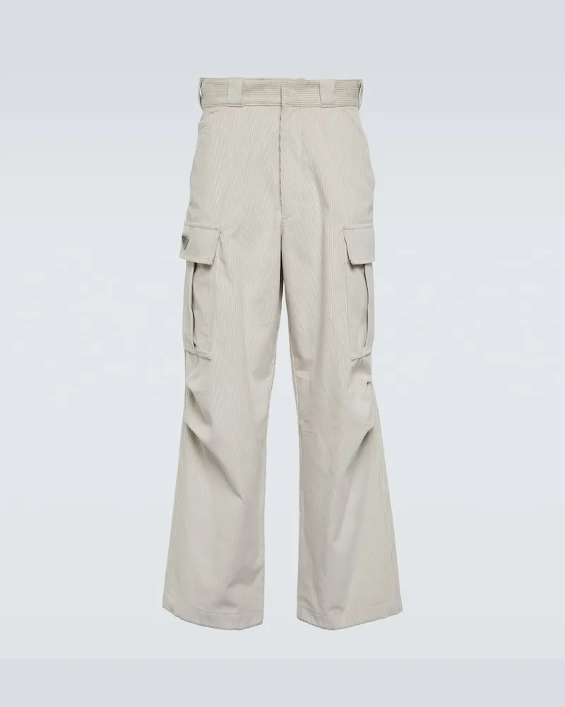 Prada Cargohose aus Baumwolle Weiß