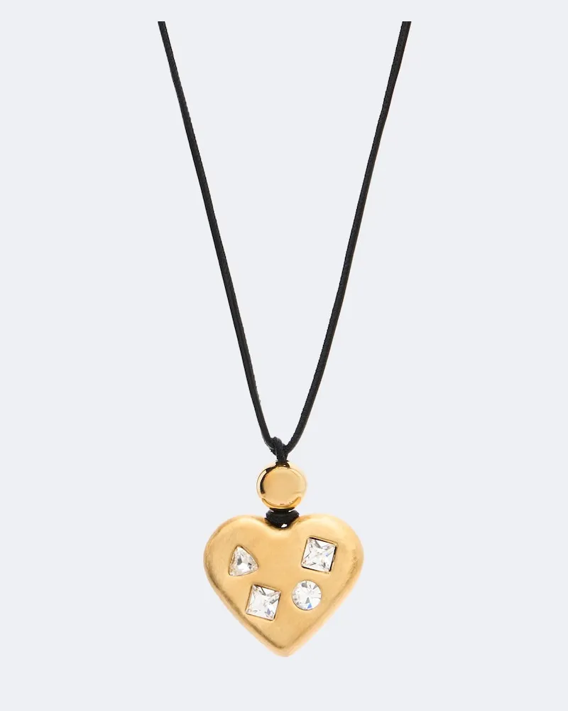 Jacquemus Halskette Coeur mit Kristallen Gold