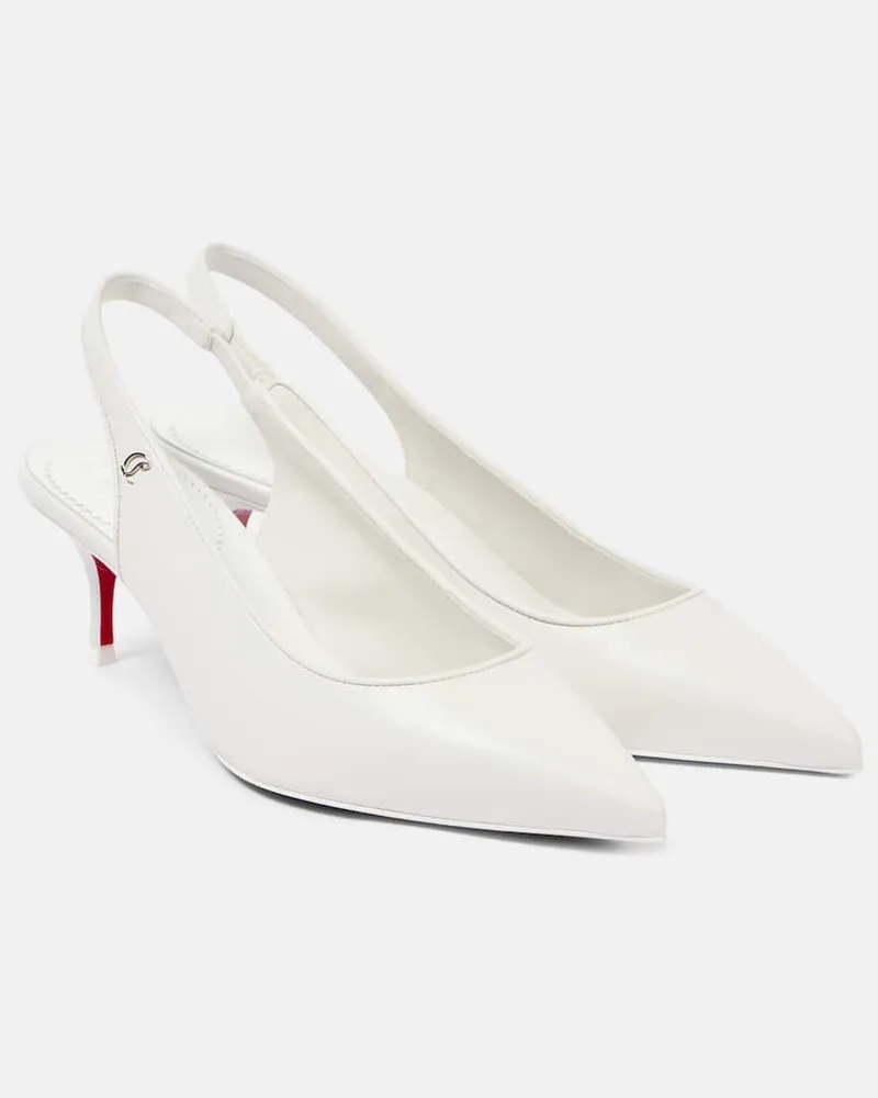 Christian Louboutin Slingback-Pumps Sporty Kate 55 aus Leder Weiß