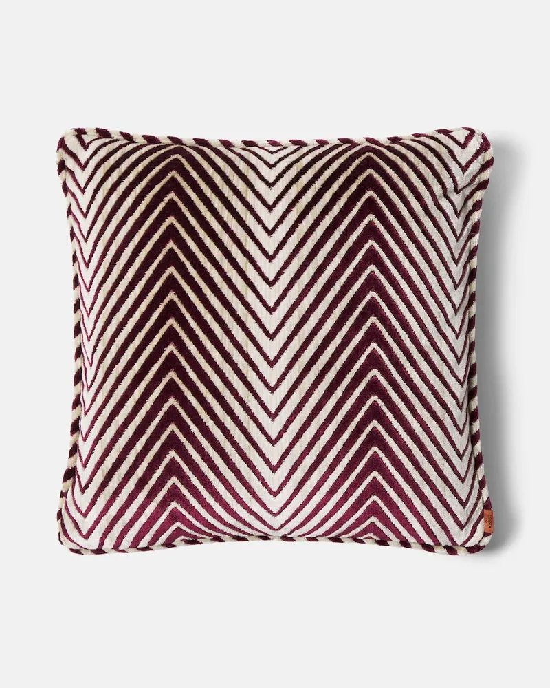 Missoni Kissen Ziggy aus Samt Burgunderrot