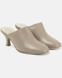 TOD'S Mules aus Leder Grau