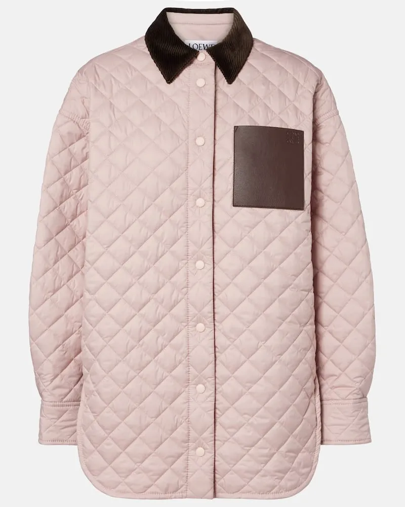 Loewe Steppjacke Anagram mit Leder Pink